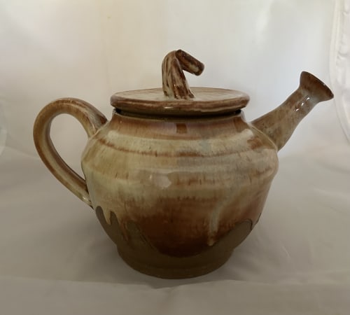 teapot with unglazed curved design along bottom | Serveware by Sheila Blunt