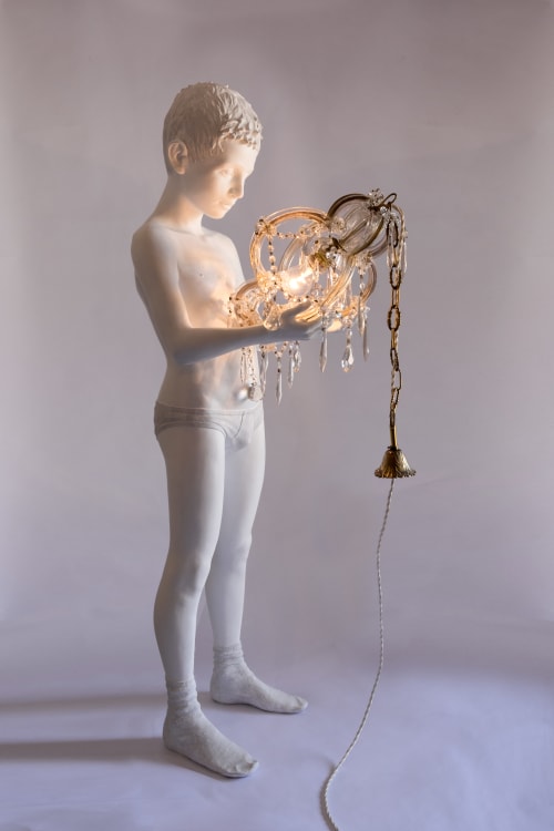 Before the Beginning (Child with Chandelier) | Sculptures by MARCANTONIO
