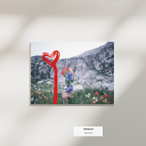 'Ophelia' Impasto on Photograph, Fine Art Print (Matte) | Mixed Media by Prin Nadi