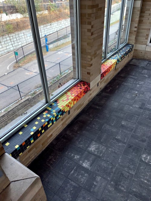 Mosaic installation transit station | Art & Wall Decor by Stacia Goodman Mosaics