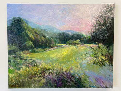 Mountain High, Valley Low | Oil And Acrylic Painting in Paintings by Julia Lawing Fine Art | Goodyear Cottage in Jekyll Island