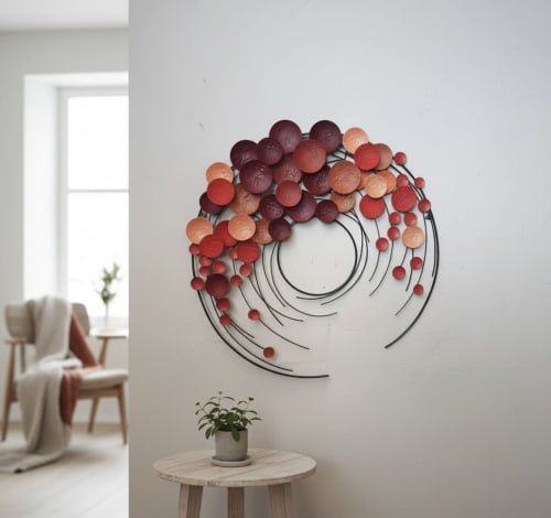 Oversized Multicolor Acrylic Metal Wall Art: Abstract Home D | Sculptures by Sarmal Design