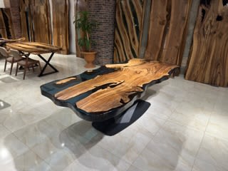 Custom 800-Year-Old Wood Epoxy Table, In Stock Now | Dining Table in Tables by Gül Natural Furniture