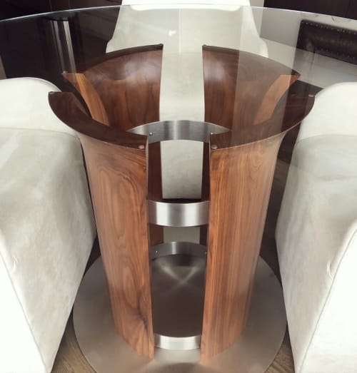 Sculpted Walnut Table Base | Tables by Aspen Woodshop