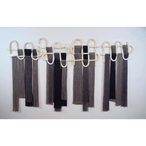 55" Wall Sculpture with Cotton Fringe | Wall Hangings by Karen Gayle Tinney