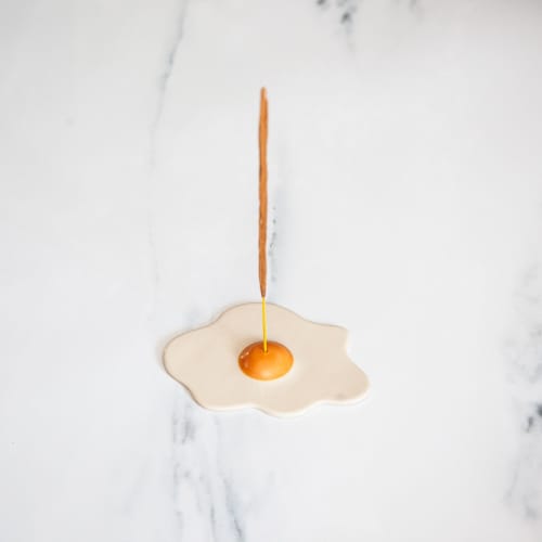 Sunny Side Up Egg Incense Holder | Decorative Objects by Melike Carr