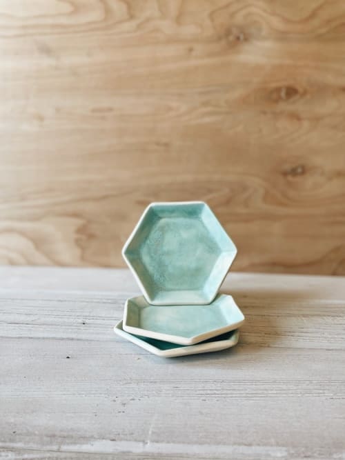 Hexagon Dish in Turquoise | Tableware by Bridget Dorr