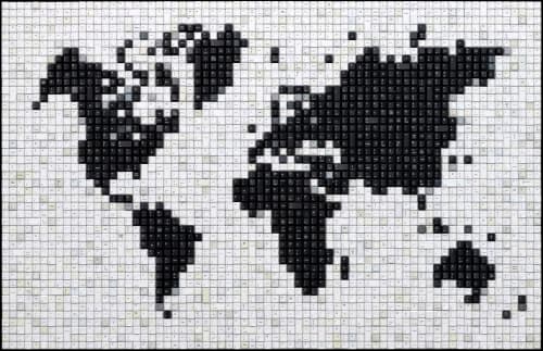 World (white background) | Mixed Media in Paintings by Erik Jensen Art