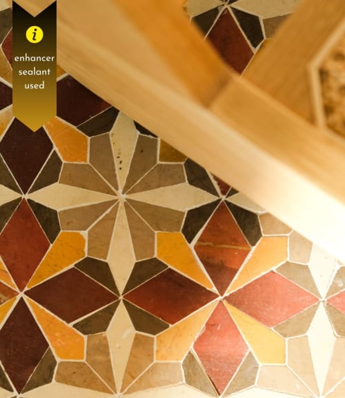 Dusty Rose Pink Flower/Floral Mosaic Tile | Tiles by Mosaics & Company LLC