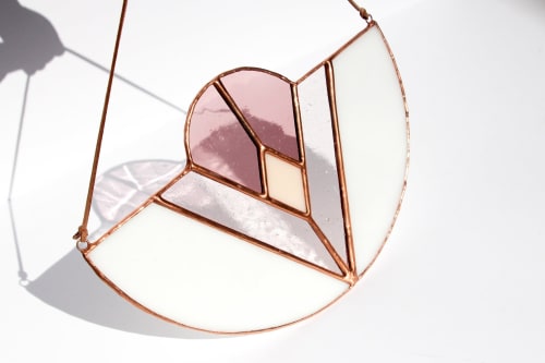 Zaephora Stained Glass Suncatcher in Pink | Glasswork in Wall Treatments by Studio Adeline