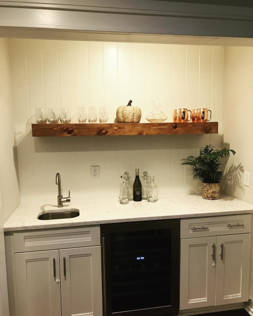English Chestnut floating shelf | Furniture by Roots Furniture LLC | Snee Farm Country Club in Mount Pleasant