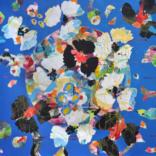 Blue Nectar ( 36x36x1.5") | Paintings by Valerie Capewell