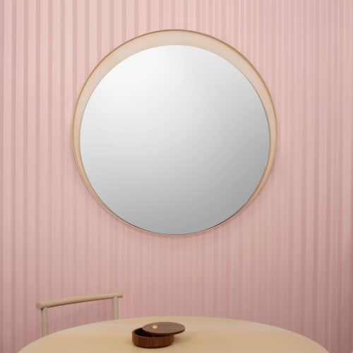 Round Mirror LUNA OAK | Decorative Objects by HACHI COLLECTIONS