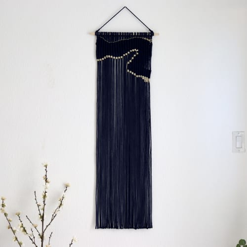 Tall Contemporary macrame wall hanging- THE CRESCENT BAY | Macrame Wall Hanging by YASHI DESIGNS | Four Seasons Resort Scottsdale in Scottsdale