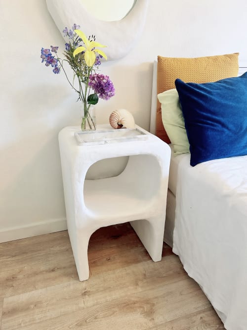 Plaster Cave Side Nightstand | Tables by Mahina Studio Arts