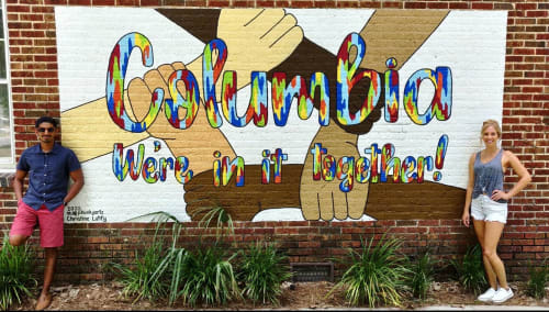 Columbia, we're in this together! | Street Murals by Girls Who Paint Murals | Home Advantage Realty, LLC in Columbia