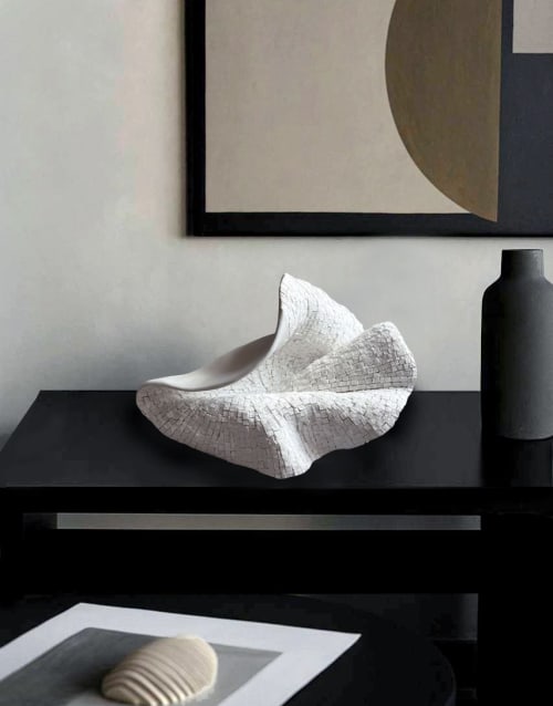White II marble mosaic sculpture | Sculptures by Julia Gorbunova