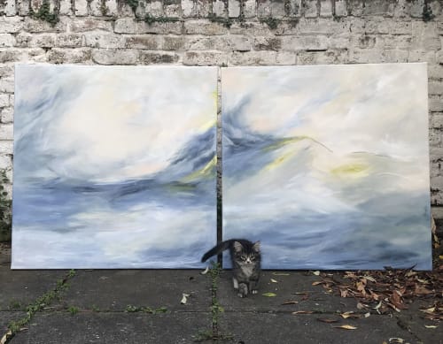 Balearic Villa - triptych | Oil And Acrylic Painting in Paintings by Alice Watt