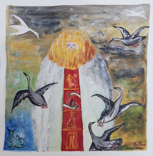 Leonora, la giganta | Oil And Acrylic Painting in Paintings by Elena Parau