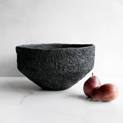 Giant Centerpiece Bowl in Carbon Black Concrete | Decorative Objects by Carolyn Powers Designs