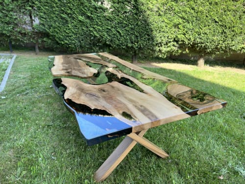 Epoxy Wood Table, Epoxy Resin Live Edge Table, Dining Table | Tables by Tinella Collection