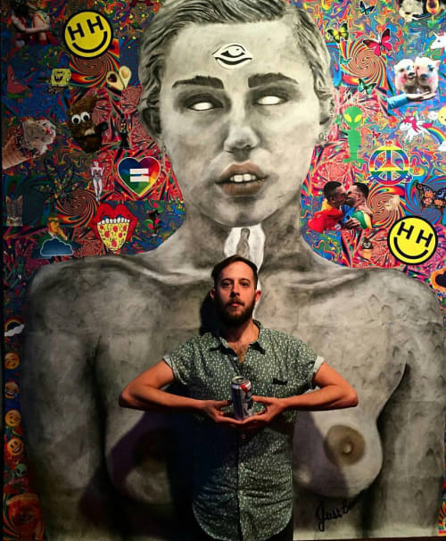 Miley Cyrus | Murals by Melanie Posner | Red Star Rock Bar in Tampa