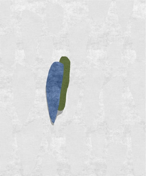 Rug Summer in St.Petersburg abstract white hand knotted | Area Rug in Rugs by Atelier Tapis Rouge