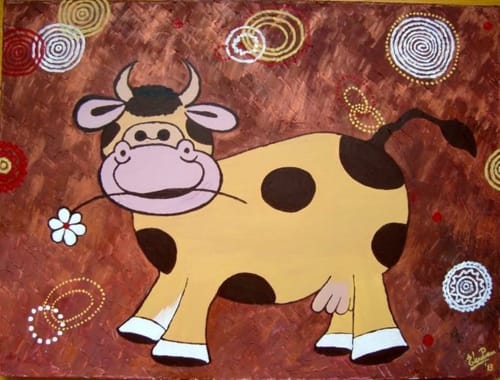 Happy cow | Paintings by Elena Parau