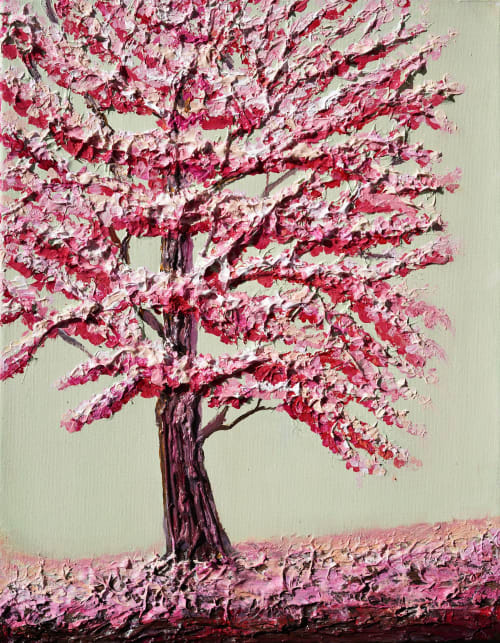 Stillness of Spring Original Blossom Tree Painting | Oil And Acrylic Painting in Paintings by DaggArt