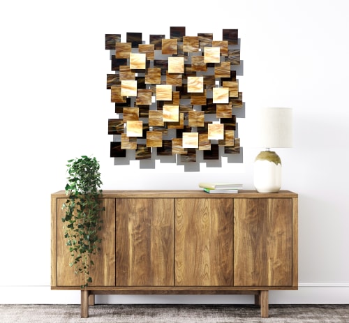 "Mood" Glass and Metal Wall Sculpture | Wall Hangings by Karo Studios