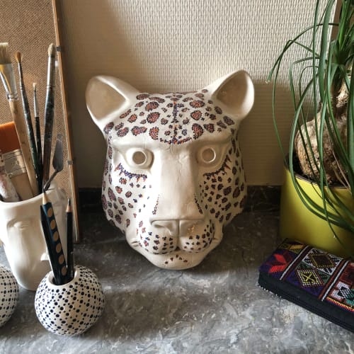 Ceramic leopard head | Murals by WollaA Ceramics