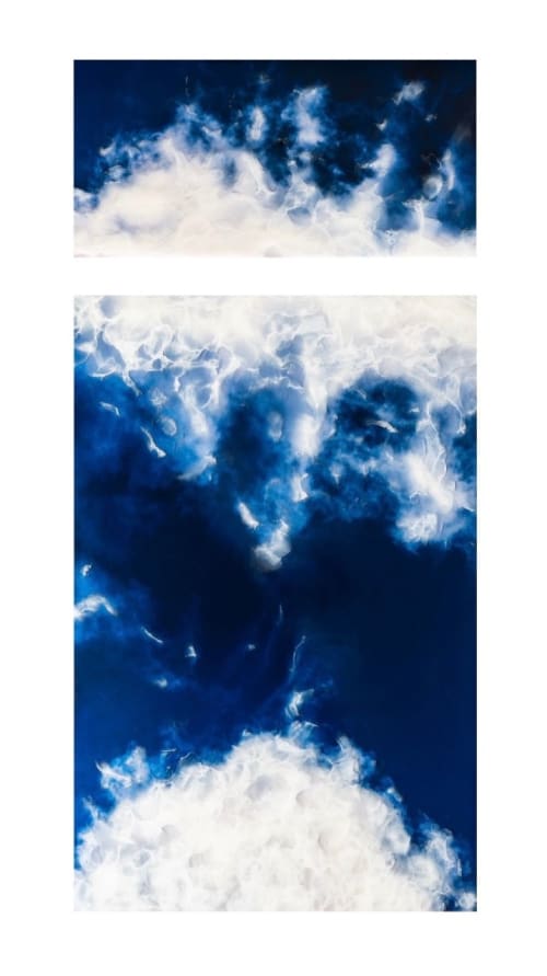 'ROYAL BLUES - 'LOOK UP' 3-D Clouds Series - Epoxy Resin Art | Oil And Acrylic Painting in Paintings by Christina Twomey Art + Design | Minneapolis in Minneapolis