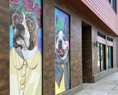 Dog Murals | Street Murals by Amanda Beard Garcia | BLDG 89 - Allston Apartments in Boston
