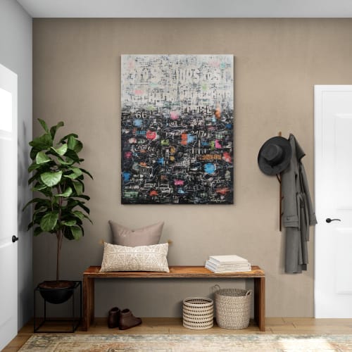 City Life III 24H X 18W | Mixed Media by Robin Jorgensen