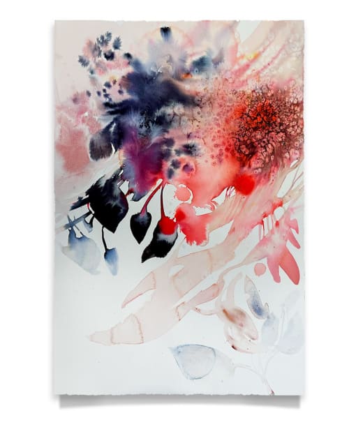 Watercolor Abstract Botanical—Bluet Two | Watercolor Painting in Paintings by Marta Spendowska