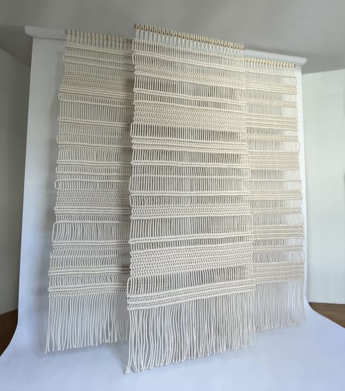 Triptych Fiber Art Hangings | Divider in Decorative Objects by MACRO MACRAME by Maeve Pacheco