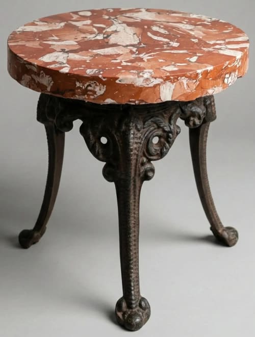 Terracotta Top Accent Table with Metal Legs | Tables by Boldstone