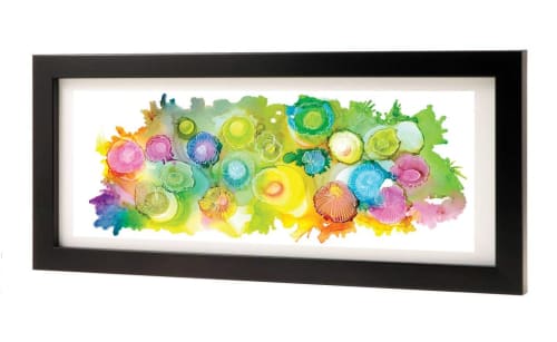 Rainbow Jellies Alcohol Ink Print | Paintings by Q Wollock