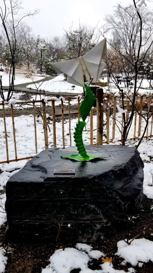Emerging Peace | Public Sculptures by KevinBoxStudio | Wellfield Botanic Gardens in Elkhart