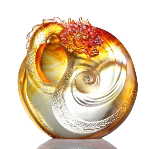 LIULI Crystal Art Dragon, Taichi, "Intention" | Sculptures by Lawrence & Scott | Lawrence & Scott in Seattle