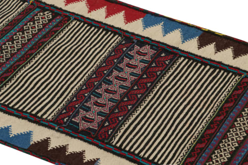 Vintage Afghan Kilim Rug with Stripes and Geometric Patterns | Rugs by Rug and Kilim