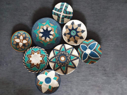 Boho Woven Wall Basket Set: Bohemian Wall Decor, 8 Piece | Macrame Wall Hanging in Wall Hangings by Sarmal Design