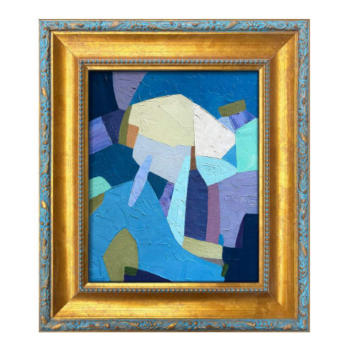 Contemporary Colorful Oil Painting in Vintage Frame | Oil And Acrylic Painting in Paintings by Suzanne Nicoll Studio