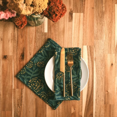 Block Print Table Napkins Flower Field | Set of 4 | Linens & Bedding by ichcha
