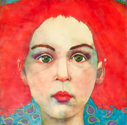 Big red | Paintings by Anne Beletic | Private Residence in Dallas