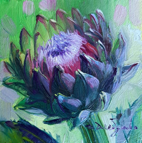 Artichoke flower | Oil And Acrylic Painting in Paintings by Natart