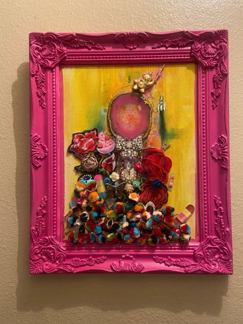 Cosmic Bear In Candy Land | Mixed Media by Heirloom Wild by Candace Marquette