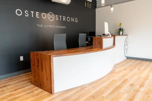 Reception Desk | Furniture by 40 North Designs | Osteostrong Lakewood in Lakewood