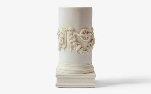 The Snaked Altar Column Compressed Marble Powder Sculpture | Decorative Objects by LAGU