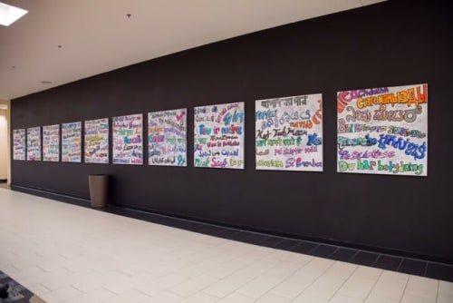 You Matter in 144 languages | Murals by Kelly Anderson | Maplewood Mall in Saint Paul